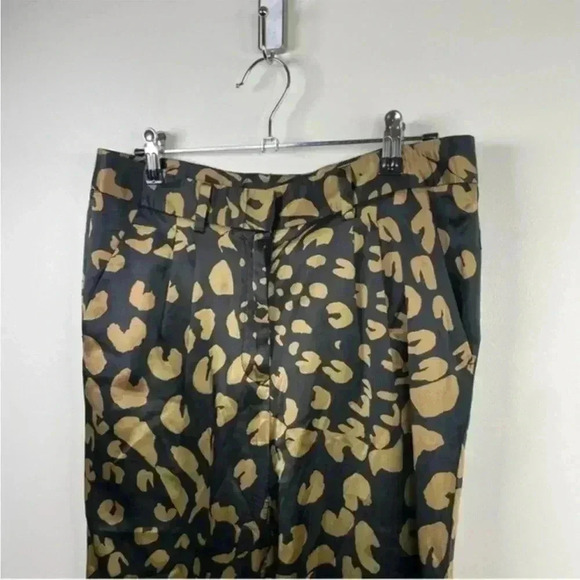 Jenni Kayne Black And Gold Silk Leopard Print Straight Leg Pant - Picture 4 of 7